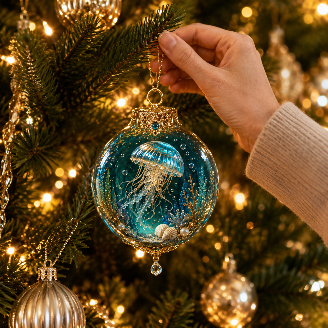 🌊🎄 Ocean Wonders Christmas Ornament Collection