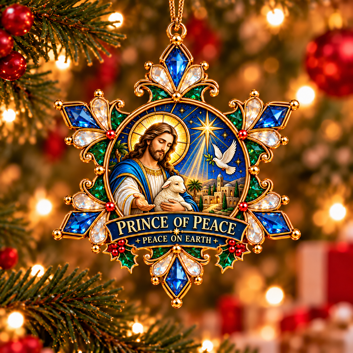 ✝️ Jesus Christmas Snowflake Ornaments