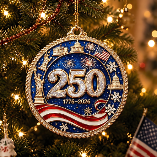 USA 250th Anniversary Christmas Ornament