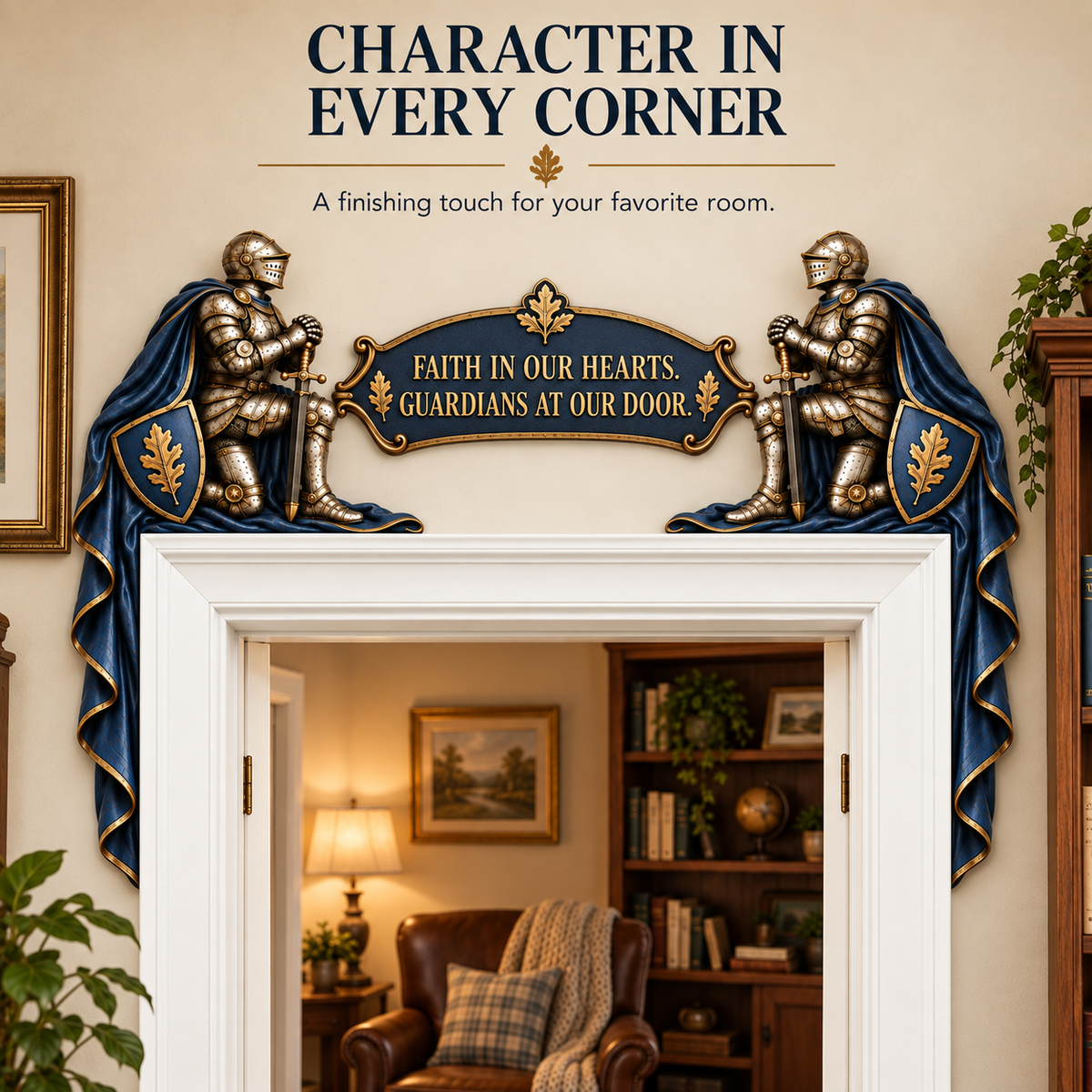 "Guardians at Our Door" – Epic Medieval Knight Door Frame Decor Set 🛡️🏰