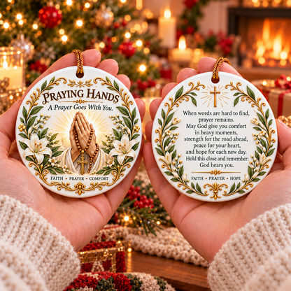 ⏳ Last Day 50% OFF —✝️ Faith & Blessing Double-Sided Ceramic Ornament