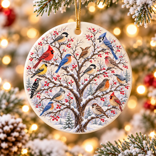 🎁 Limited Time 50% OFF | Winter Birds Ceramic Christmas Ornament ❤️