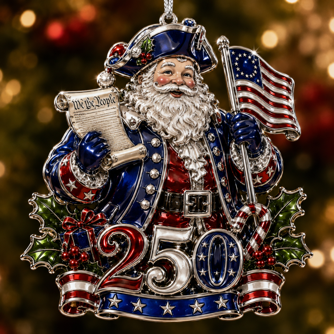 🇺🇸 America 250th Anniversary Christmas Ornament— A Patriotic Christmas to Remember (1776–2026) 🎄✨