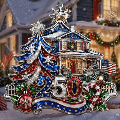 🇺🇸 America 250th Anniversary Christmas Ornament— A Patriotic Christmas to Remember (1776–2026) 🎄✨