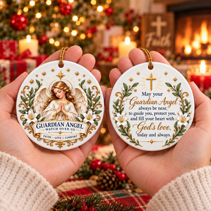 Christian Faith Ceramic Ornament – Double-Sided Keepsake for Peace, Comfort & Daily Blessings