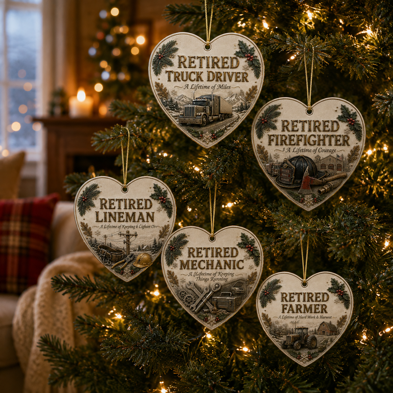 🎄 Retired Men's Careers Christmas Ornament – Honor A Lifetime Of Hard Work ⚒️✨