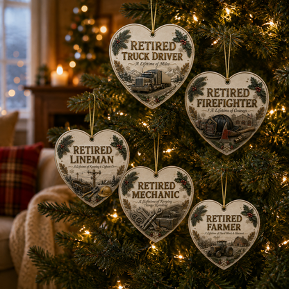 🎄 Retired Men's Careers Christmas Ornament – Honor A Lifetime Of Hard Work ⚒️✨