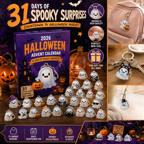 👻31‑Day Halloween Ghost Keychain Advent Calendar | 31 Collectible Ghost Charm Set