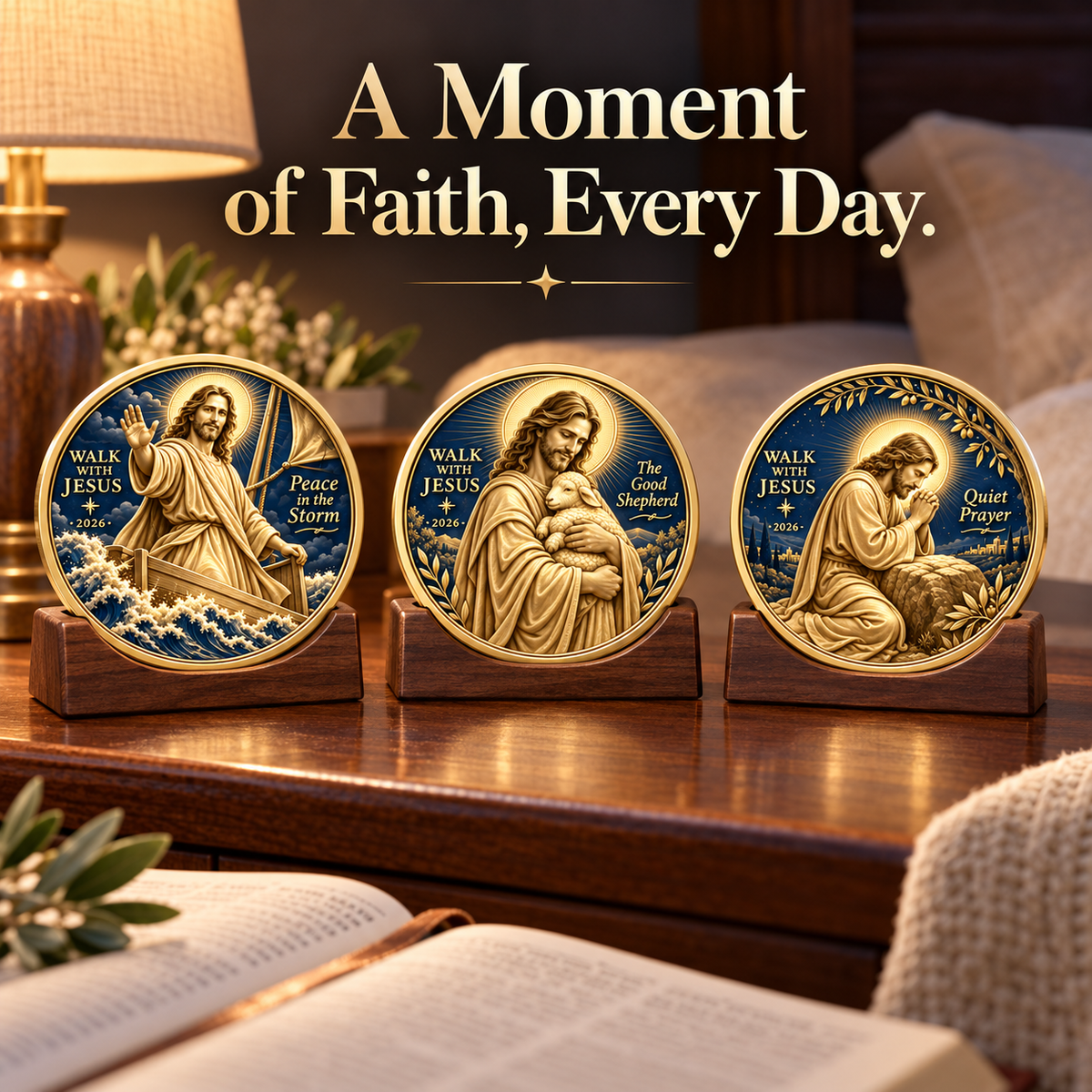 2026 Walk with Jesus Coin Collection – 6 Double-Sided Keepsakes of Faith, Hope & Love