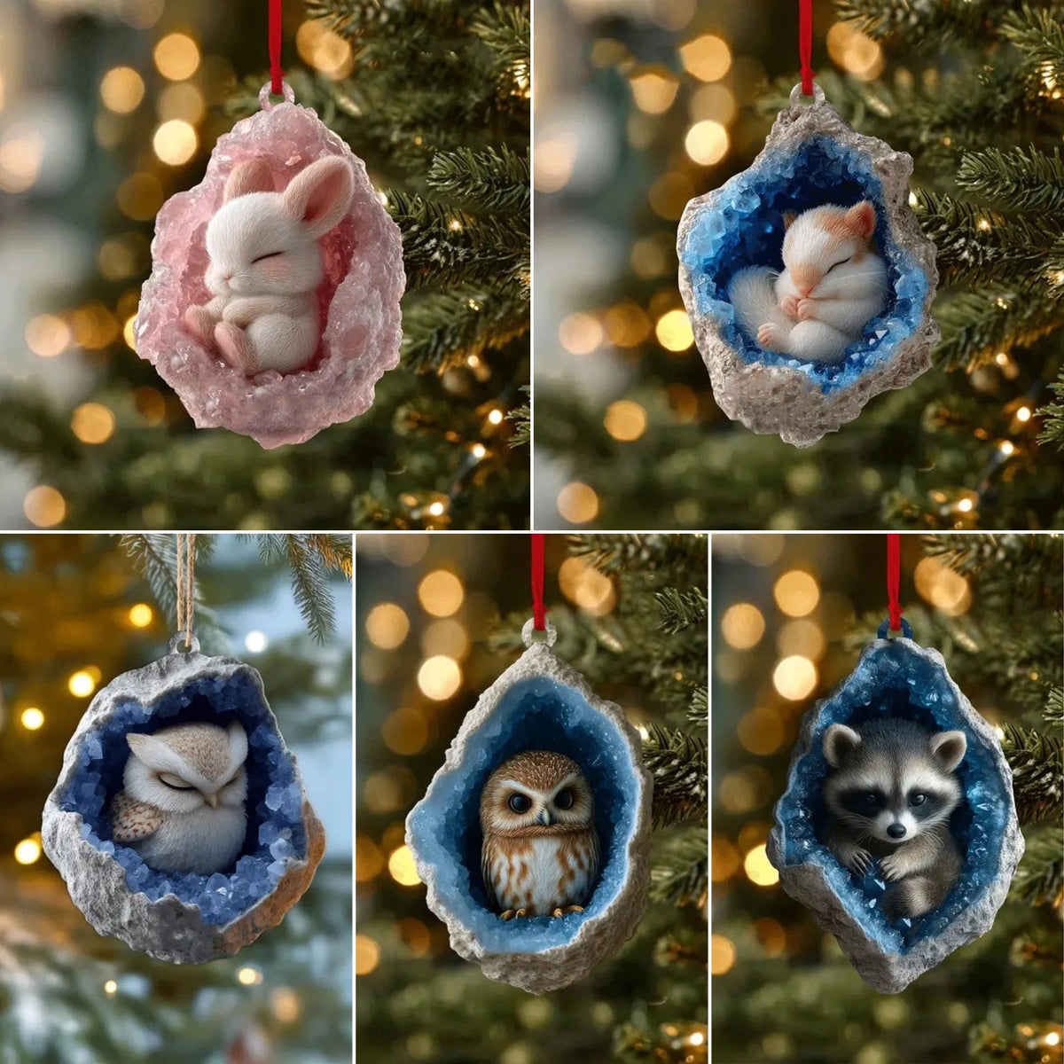 🎄Early Bird Christmas Sale 50% OFF | Geode Animal Ornaments