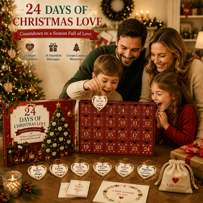 🎄24 Days of Christmas Love Countdown Calendar – Heartfelt Message Ornaments Gift
