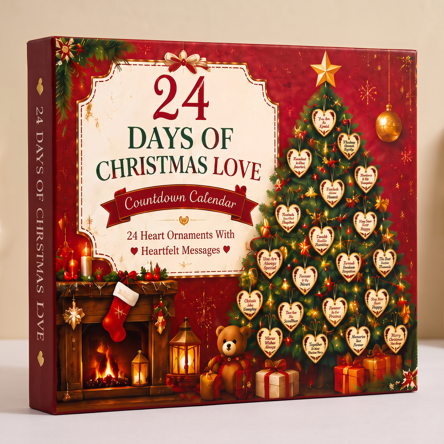 🎄24 Days of Christmas Love Countdown Calendar – Heartfelt Message Ornaments Gift