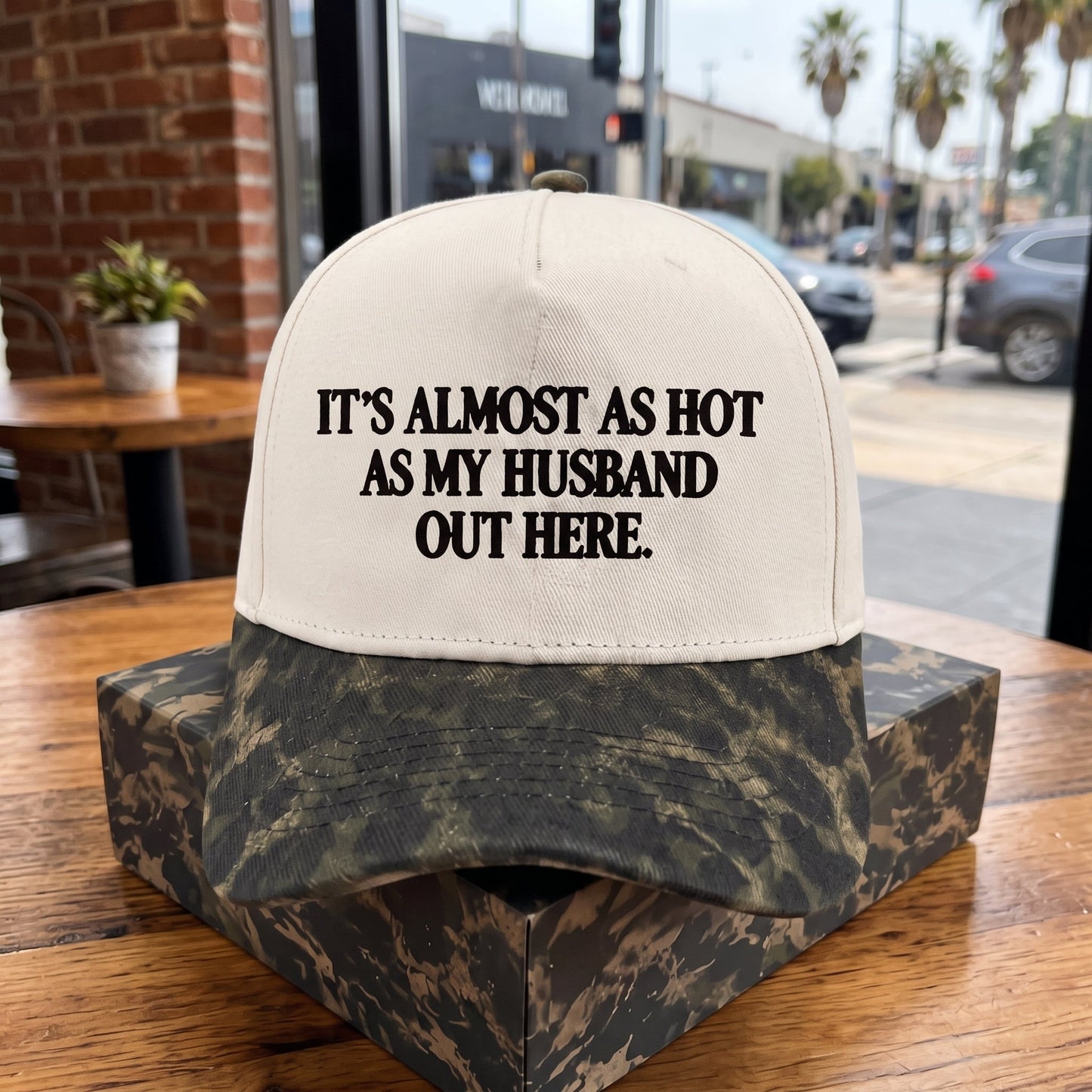 Funny "Almost As Hot As My Husband" Embroidered Hat