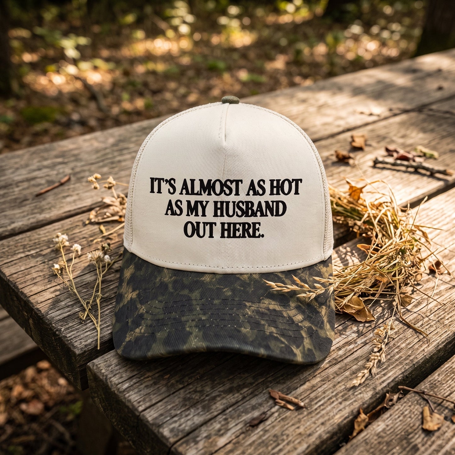 Funny "Almost As Hot As My Husband" Embroidered Hat