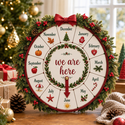 Christmas Countdown Wooden Month Wheel
