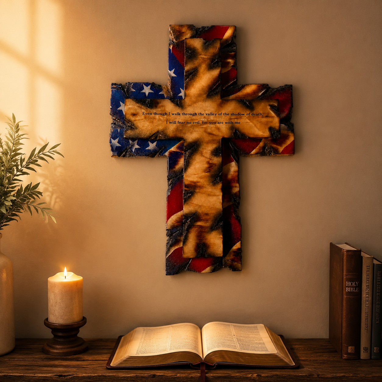 Tattered Flag Cross