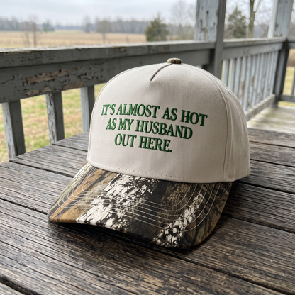 Funny "Almost As Hot As My Husband" Embroidered Hat