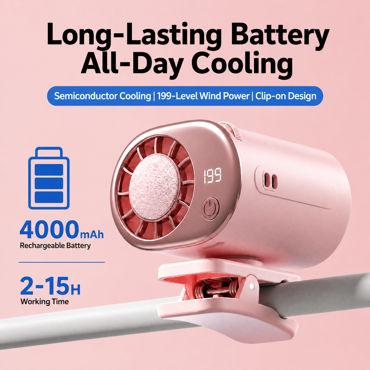 🎁Last Day 50% OFF🔥Portable Clip-On Waist Cooling Fan | Semiconductor Cooling & 199 Speed Levels