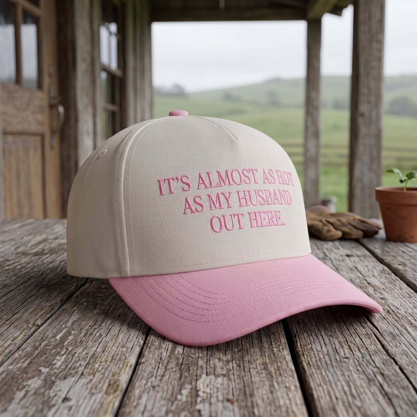 Funny "Almost As Hot As My Husband" Embroidered Hat