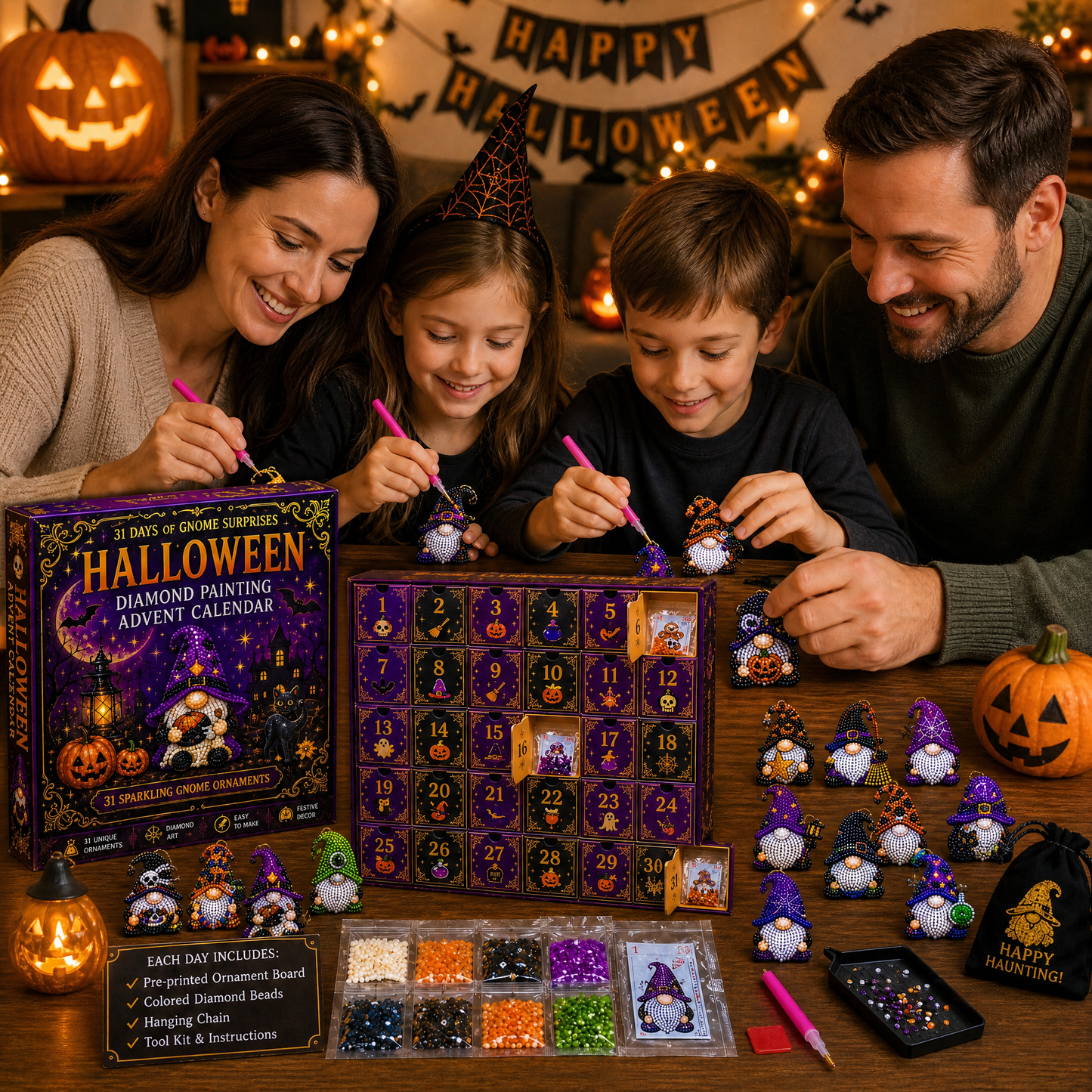 🎃✨ 31 Days of Gnome Surprises Halloween Diamond Painting Advent Calendar