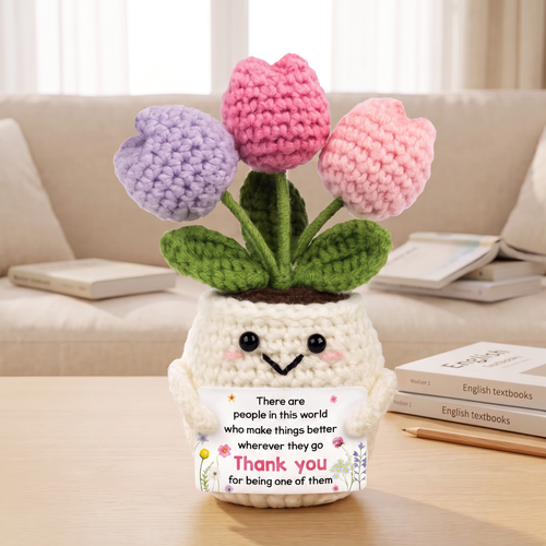 Handmade Crochet Tulip Thank You Gift – Heartfelt Appreciation Keepsake for Teachers, Coworkers, Bosses & Loved Ones