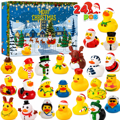 🎅24 Pcs Countdown Christmas Rubber Ducks Advent Calendar