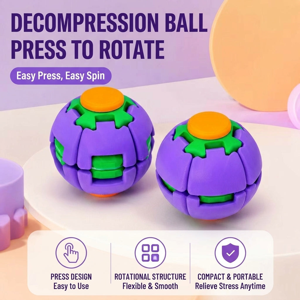 Magic Squishy Spinning Ball – Press-to-Spin Pocket Fidget Toy