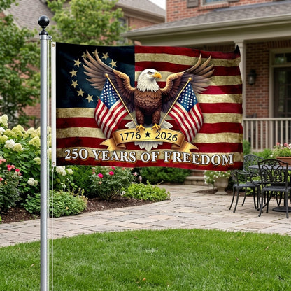 🦅250 Years of Freedom American Flag | 1776-2026 Patriotic Eagle Banner