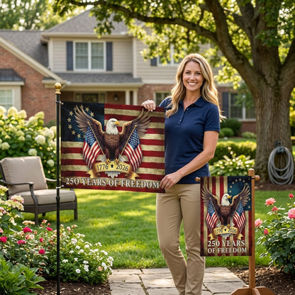 🦅250 Years of Freedom American Flag | 1776-2026 Patriotic Eagle Banner