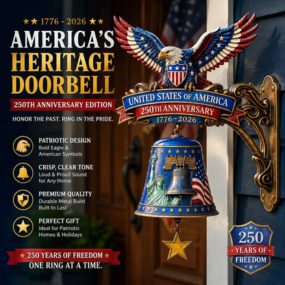 🦅 USA 250th Anniversary Patriotic Eagle Wall Bell – A Grand Celebration of 250 Years of Freedom (1776-2026)