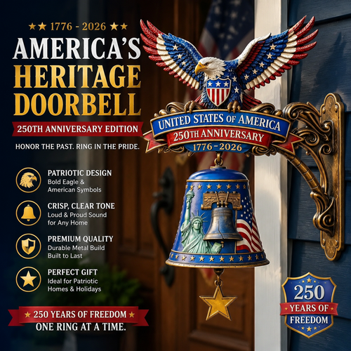 🦅 USA 250th Anniversary Patriotic Eagle Wall Bell – A Grand Celebration of 250 Years of Freedom (1776-2026)