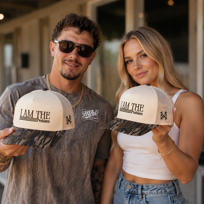 I Am The Problem Trucker Hat – Funny Mesh Snapback Cap for Men & Women