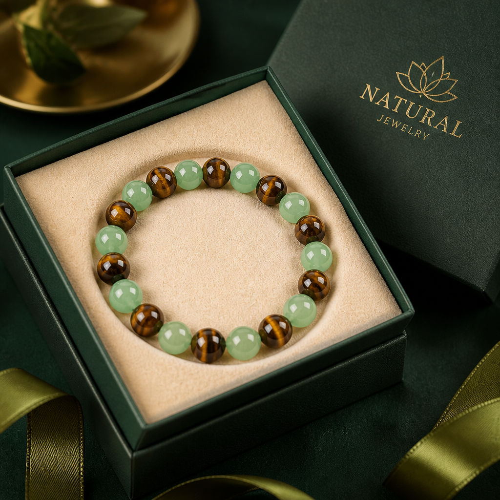 Money Attraction Bracelet with Green Aventurine & Tiger Eye beaded jewelry