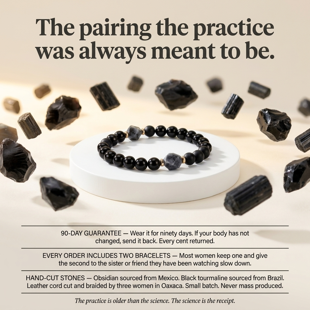 Obsidian & Black Tourmaline Bracelet--Jewelry for Men & Women